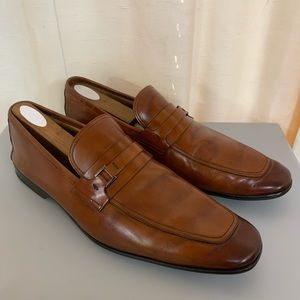 Magnanni Brown Leather Loafers 10.5
